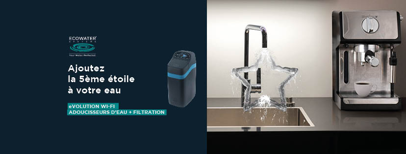 Ajoutez la 5ème étoile à votre eau avec un adoucisseur d'eau EcoWater