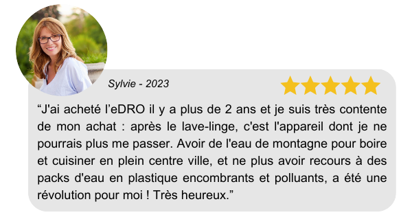 Avis osmoseur d'eau à flux direct eDRO