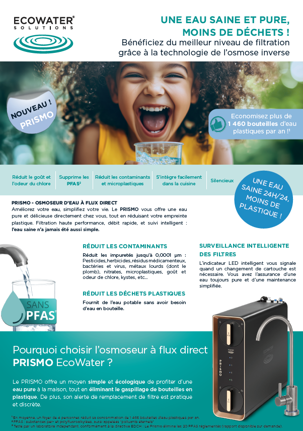 Osmoseur d'eau à flux direct Prismo